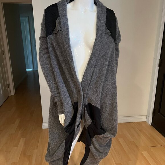 JT BY JESSICA TROSMAN ASYMMETRICAL PANEL CARDIGAN SIZE M MEDIUM